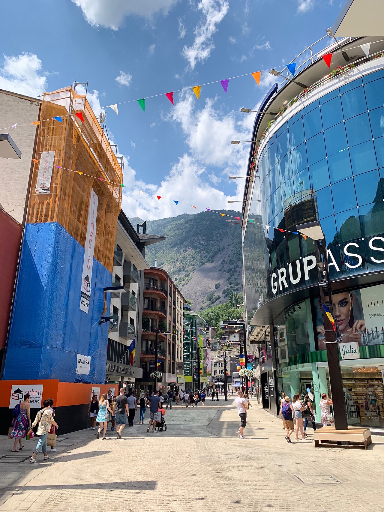 Cobblestone street in an Andorran village